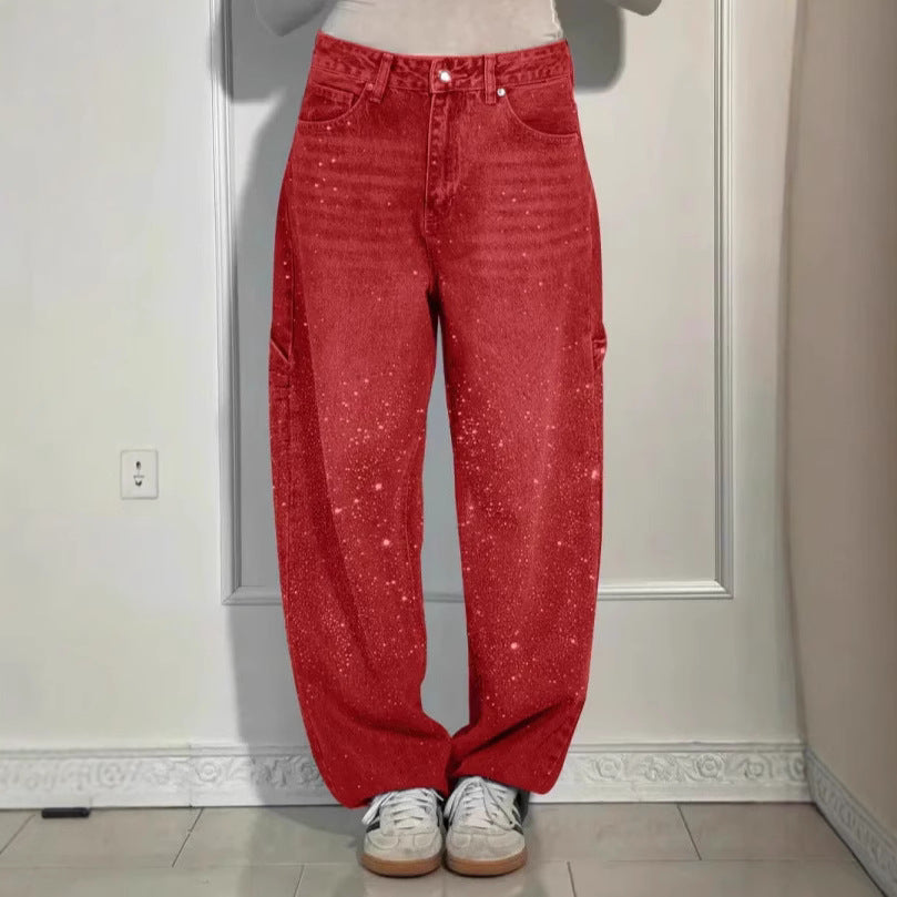 Crystal Embellished High Waist Jeans