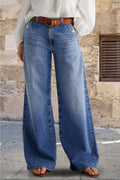 High Waist Wide Leg Denim Jeans