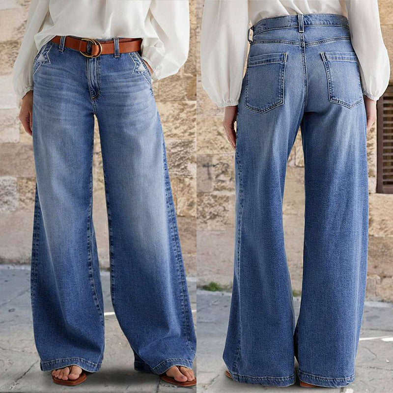 Denim High Waist Wide Leg Jeans