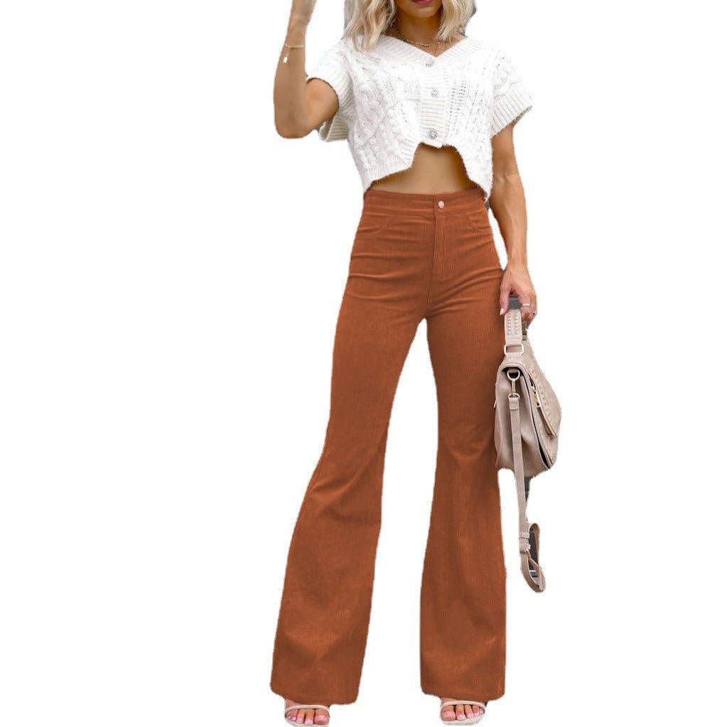 High-Waisted Corduroy Flared Pants
