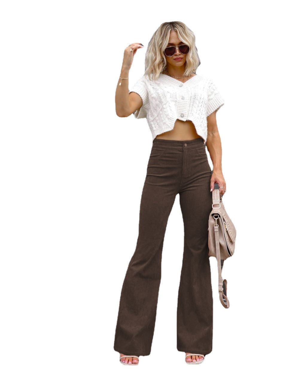 High-Waisted Corduroy Flared Pants