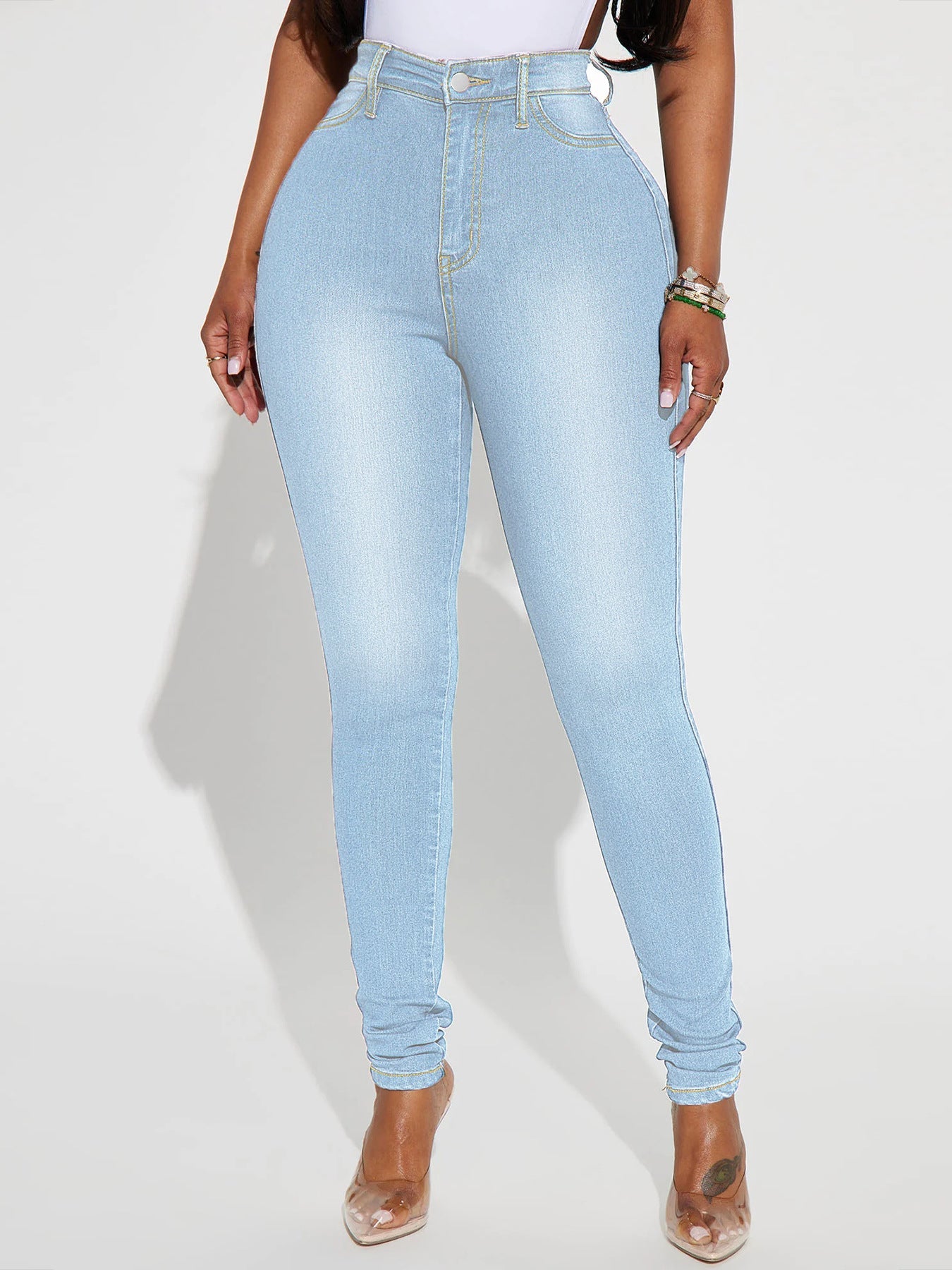 High-Rise Stretch Skinny Jeans