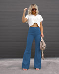 Retro High-Waist Flared Jeans