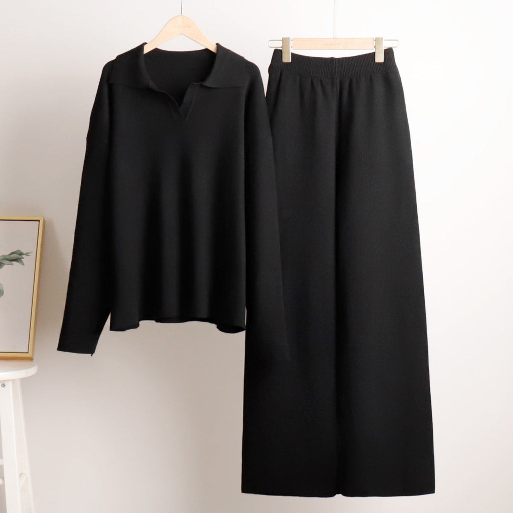 Collared Knit Set