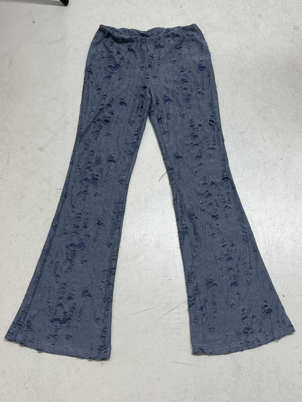 Distressed High-Waisted Flared Jeans
