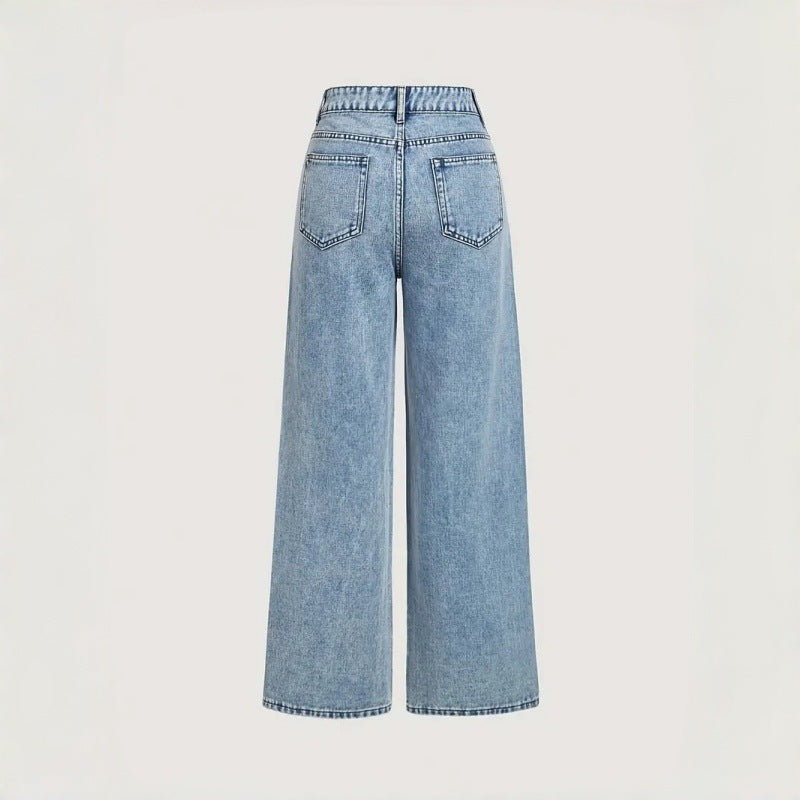 Sparkling High Waist Wide Leg Jeans