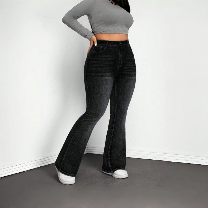 Denim High Waist Flared Jeans