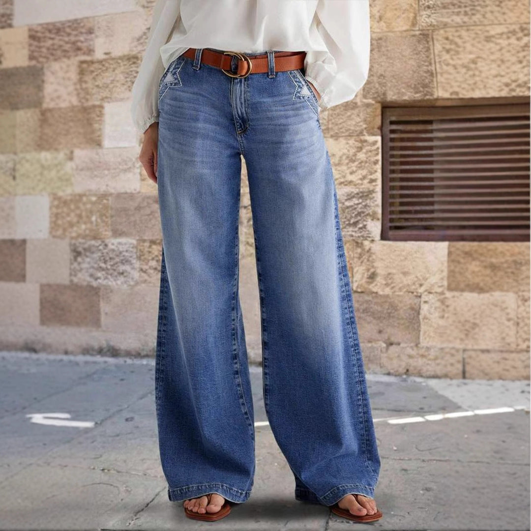 Denim High Waist Wide Leg Jeans
