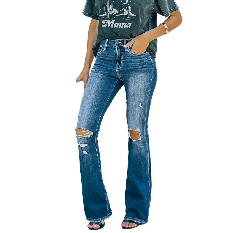 Destroyed Flared Jeans