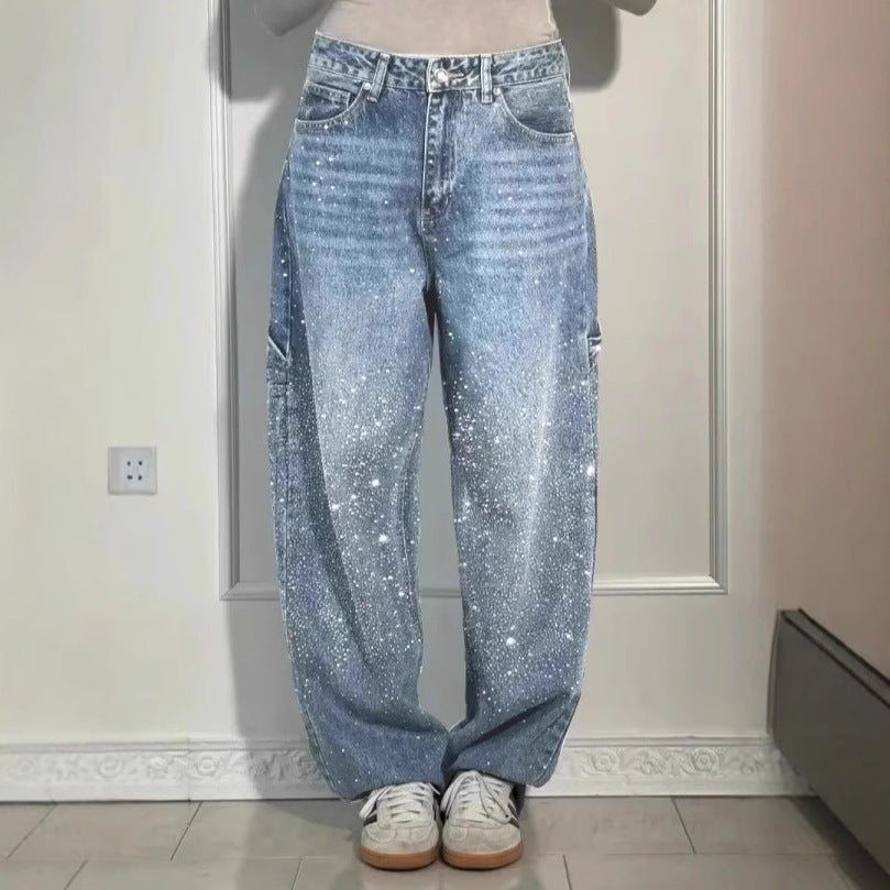 Crystal Embellished High Waist Jeans