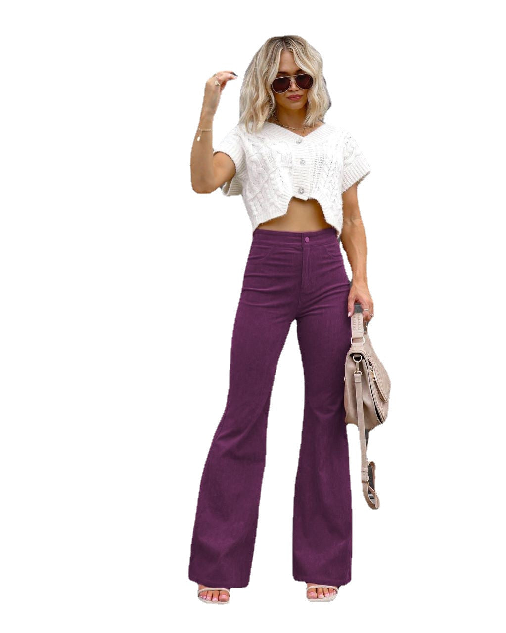 High-Waisted Corduroy Flared Pants