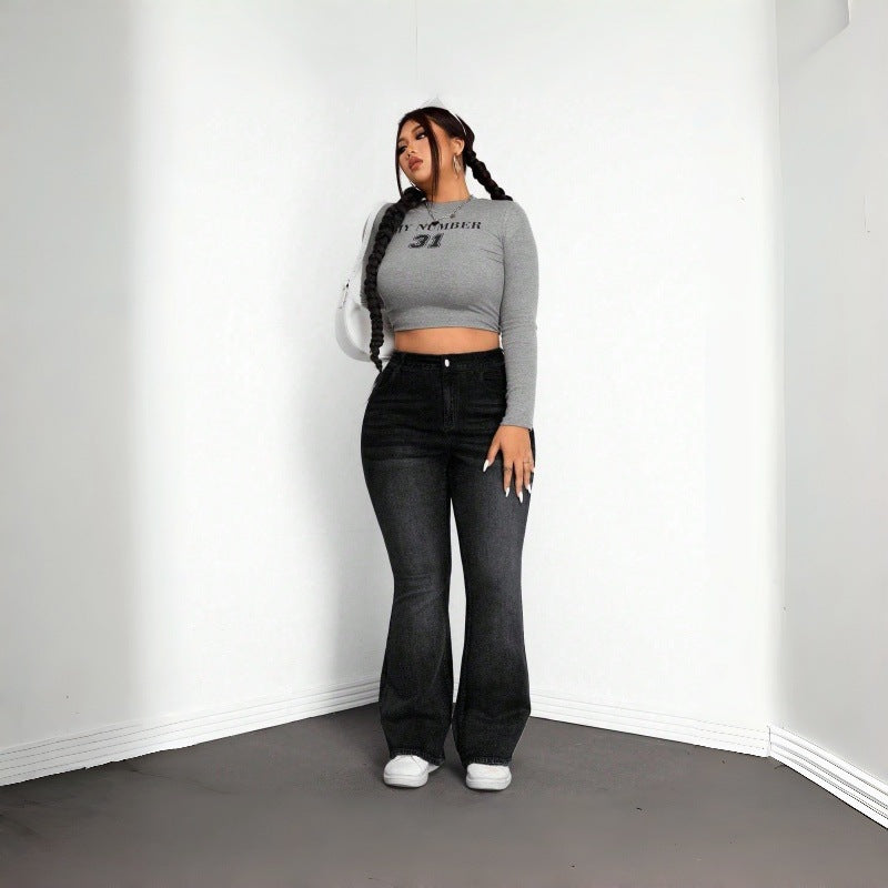 Denim High Waist Flared Jeans