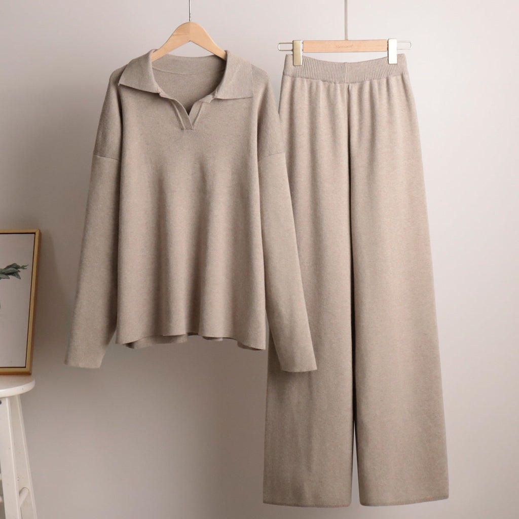 Collared Knit Set