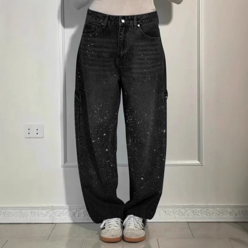 Crystal Embellished High Waist Jeans