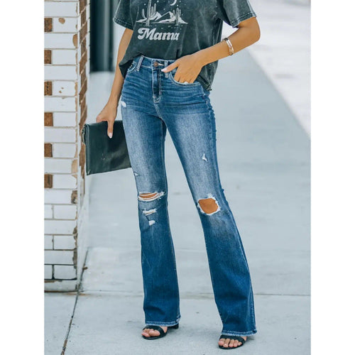 Destroyed Flared Jeans