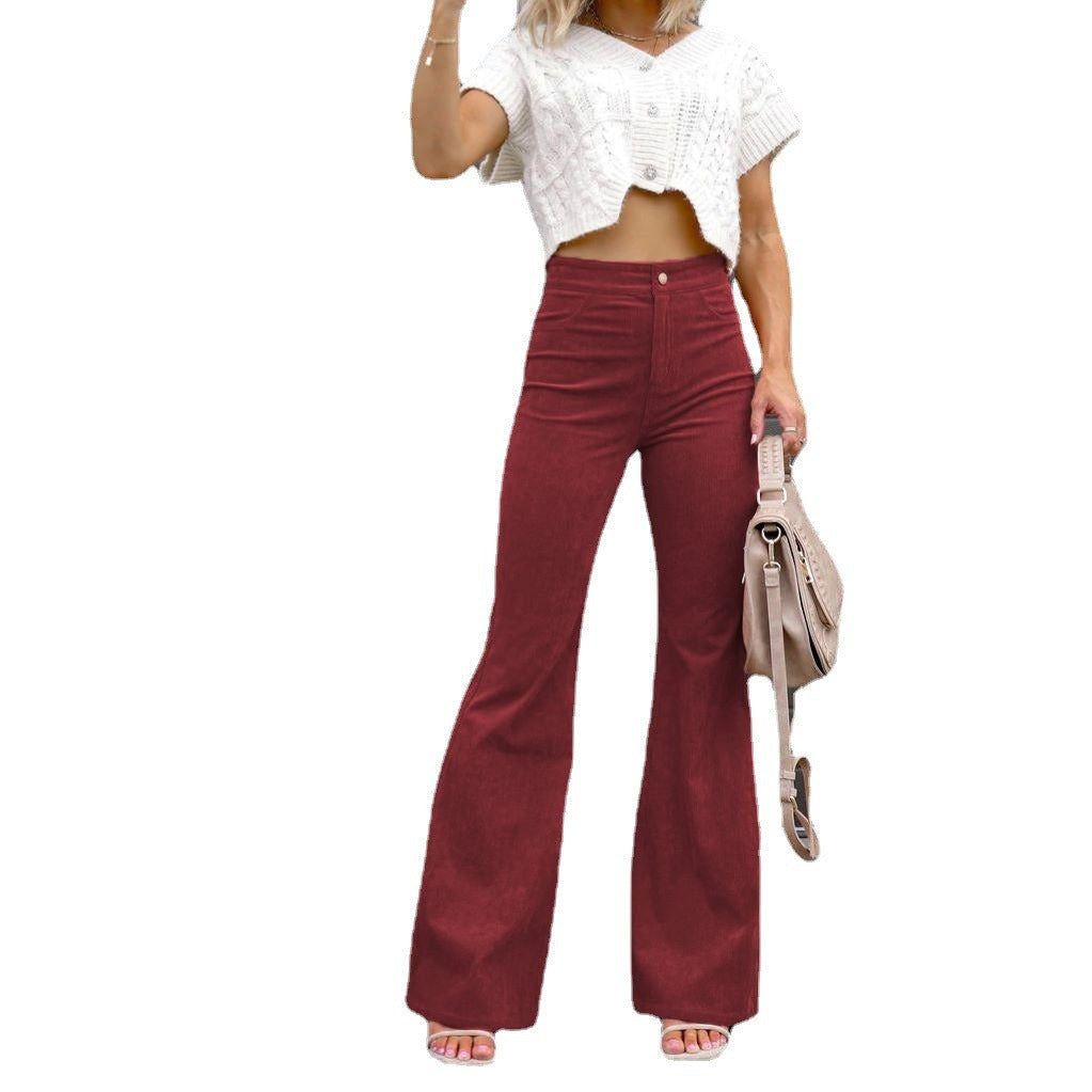 High-Waisted Corduroy Flared Pants