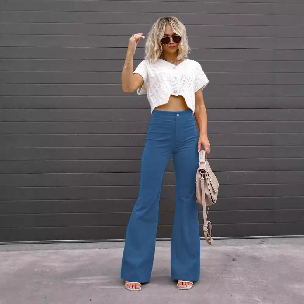 Retro High-Waist Flared Jeans