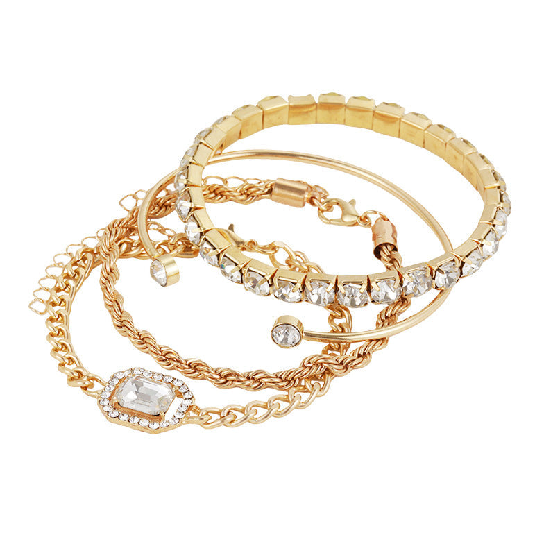 Gold Tone Layered Bracelet Set