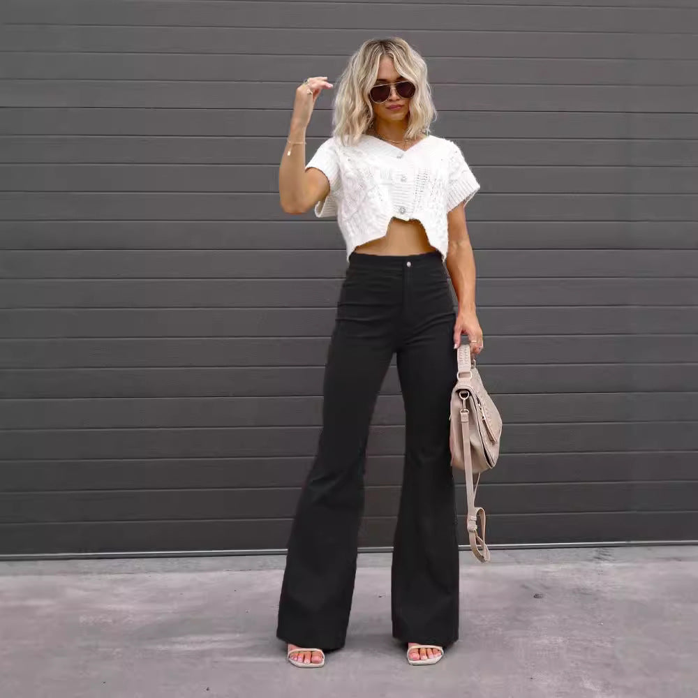 Retro High-Waist Flared Jeans
