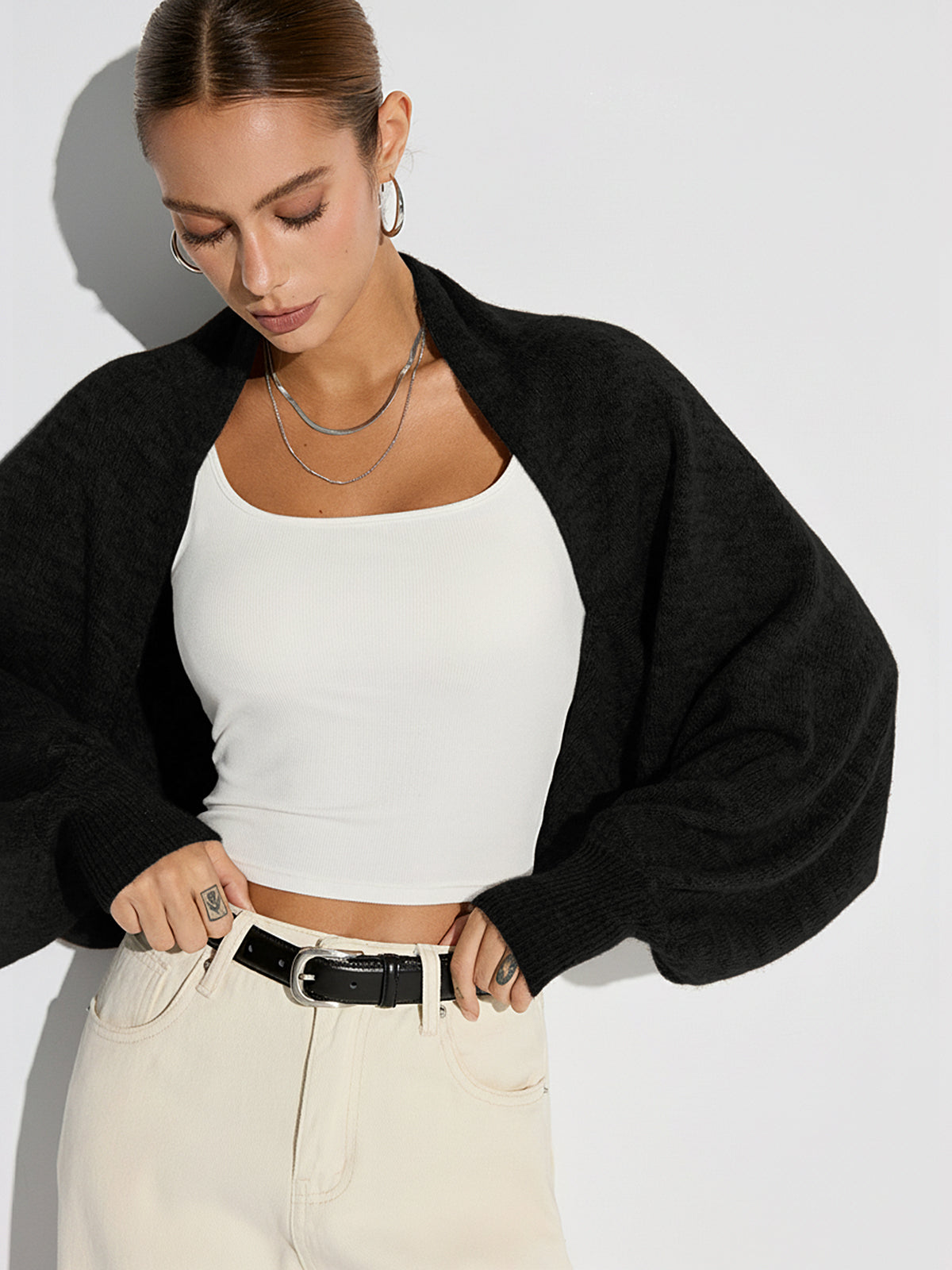 Lightweight Puff Sleeve Knit Vest
