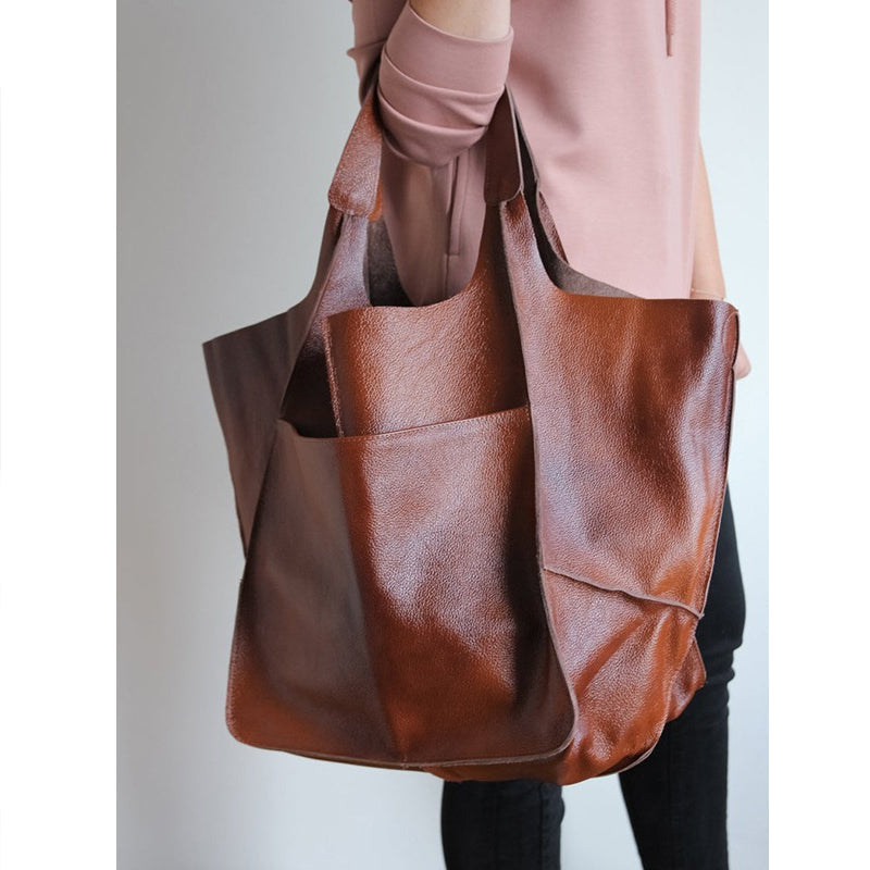 Oversized Distressed Shoulder Bag