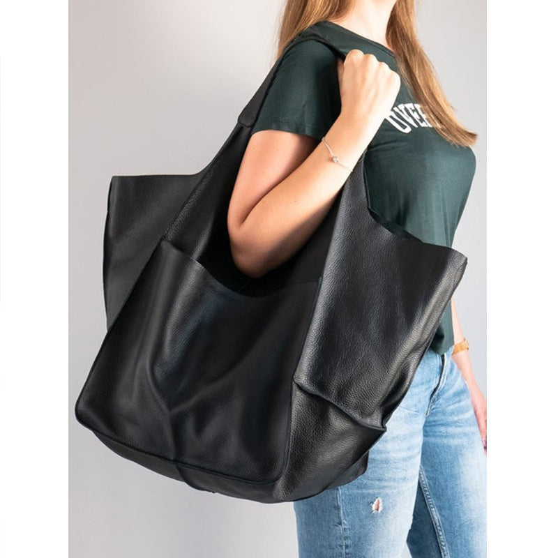 Oversized Distressed Shoulder Bag