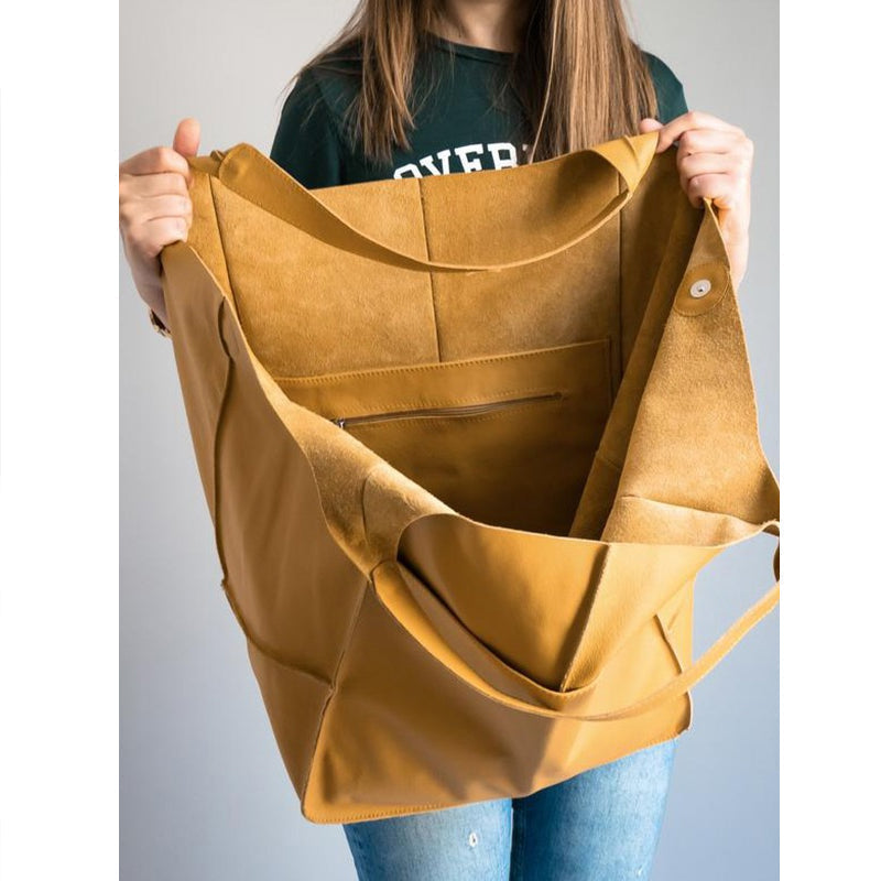 Oversized Distressed Shoulder Bag