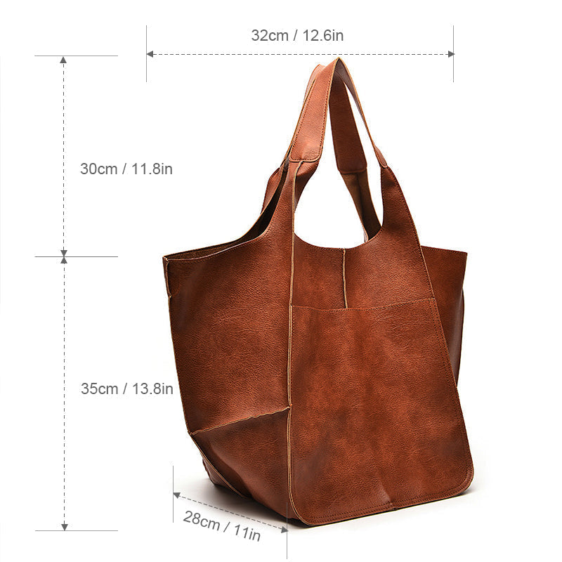 Oversized Distressed Shoulder Bag