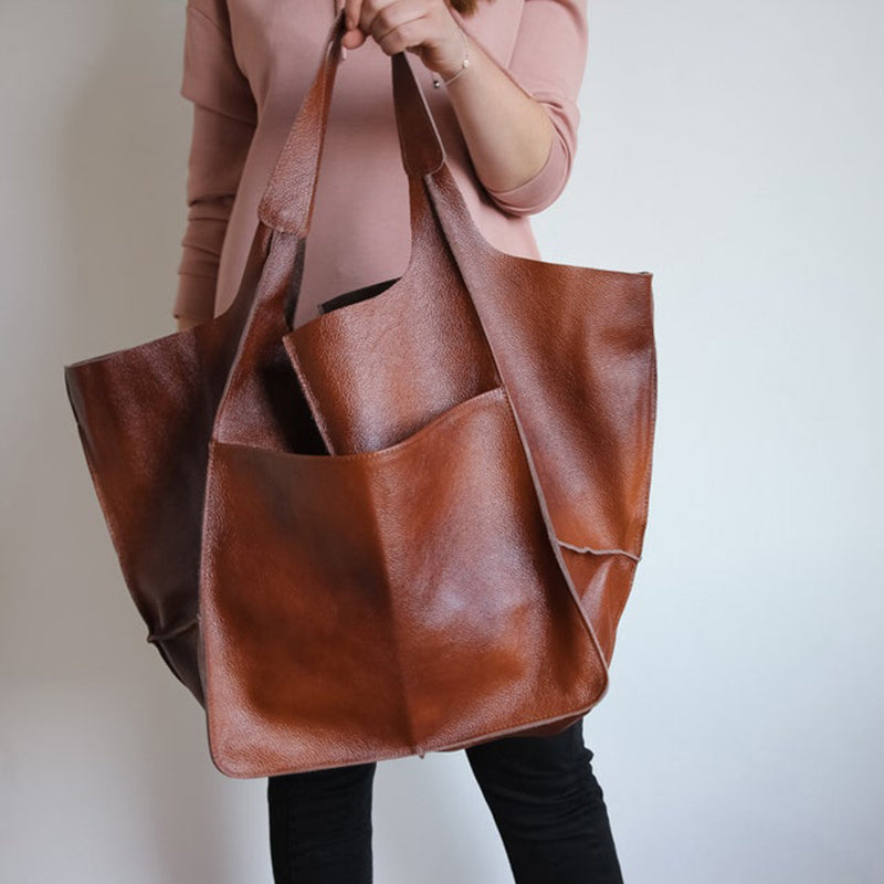 Oversized Distressed Shoulder Bag