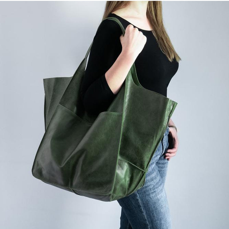 Oversized Distressed Shoulder Bag