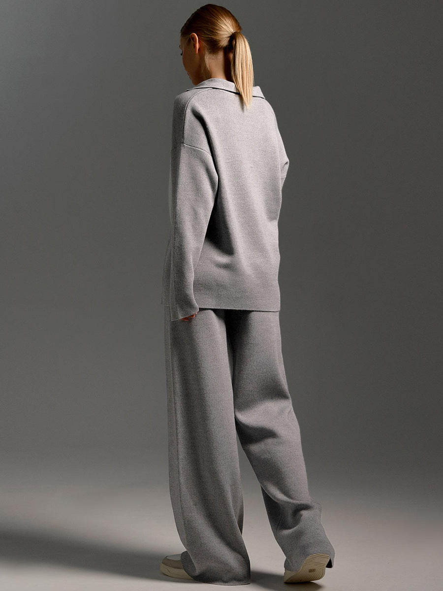Collared Knit Set