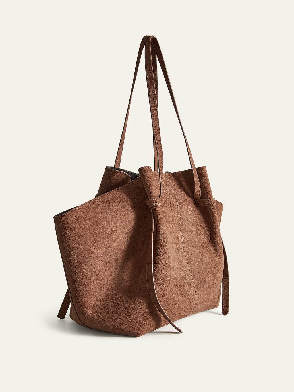Oversized Brown Suede Tote Bag