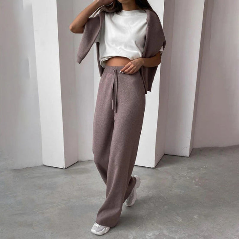 Relaxed High Neck Knit Set