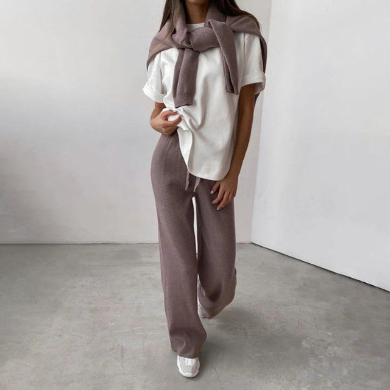 Relaxed High Neck Knit Set