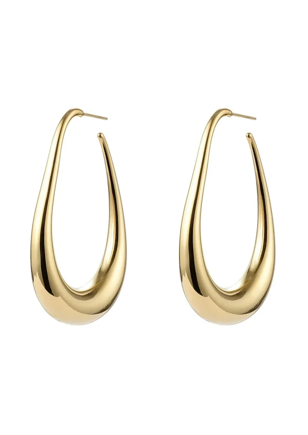 Gold Teardrop Hoop Earrings