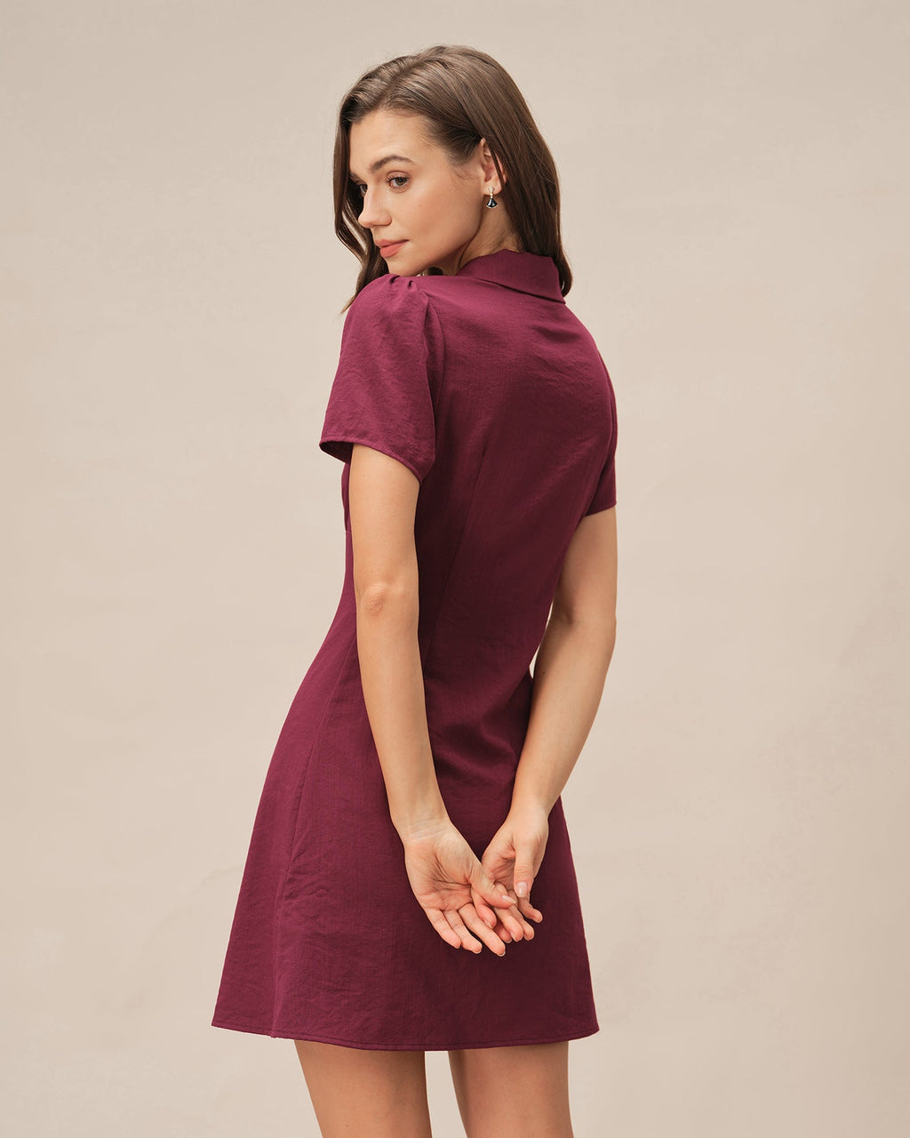 A-line Button-Front Mini Dress