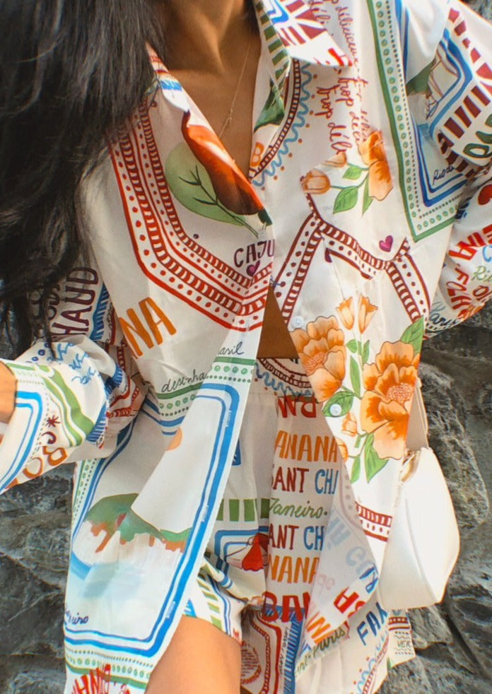 Printed Summer Shirt and Shorts Set
