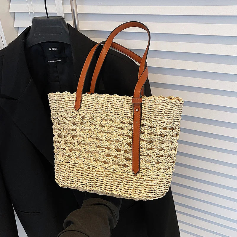 Bohemian Straw Tote Bag