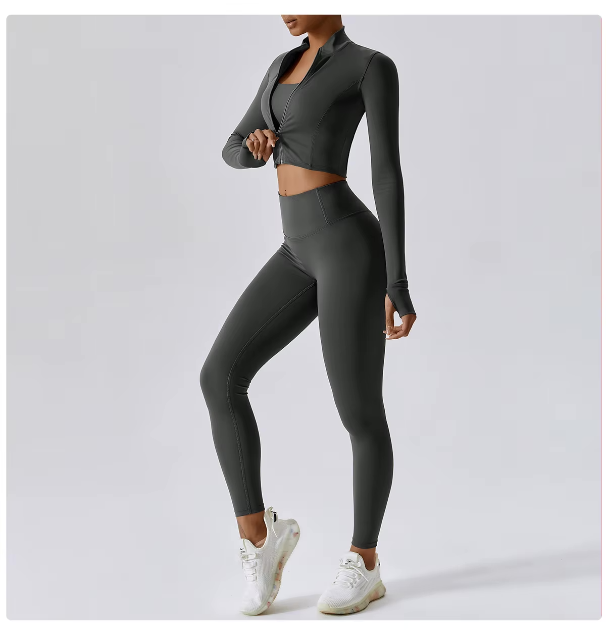 Cropped Vest Sports Bra Leggings Set