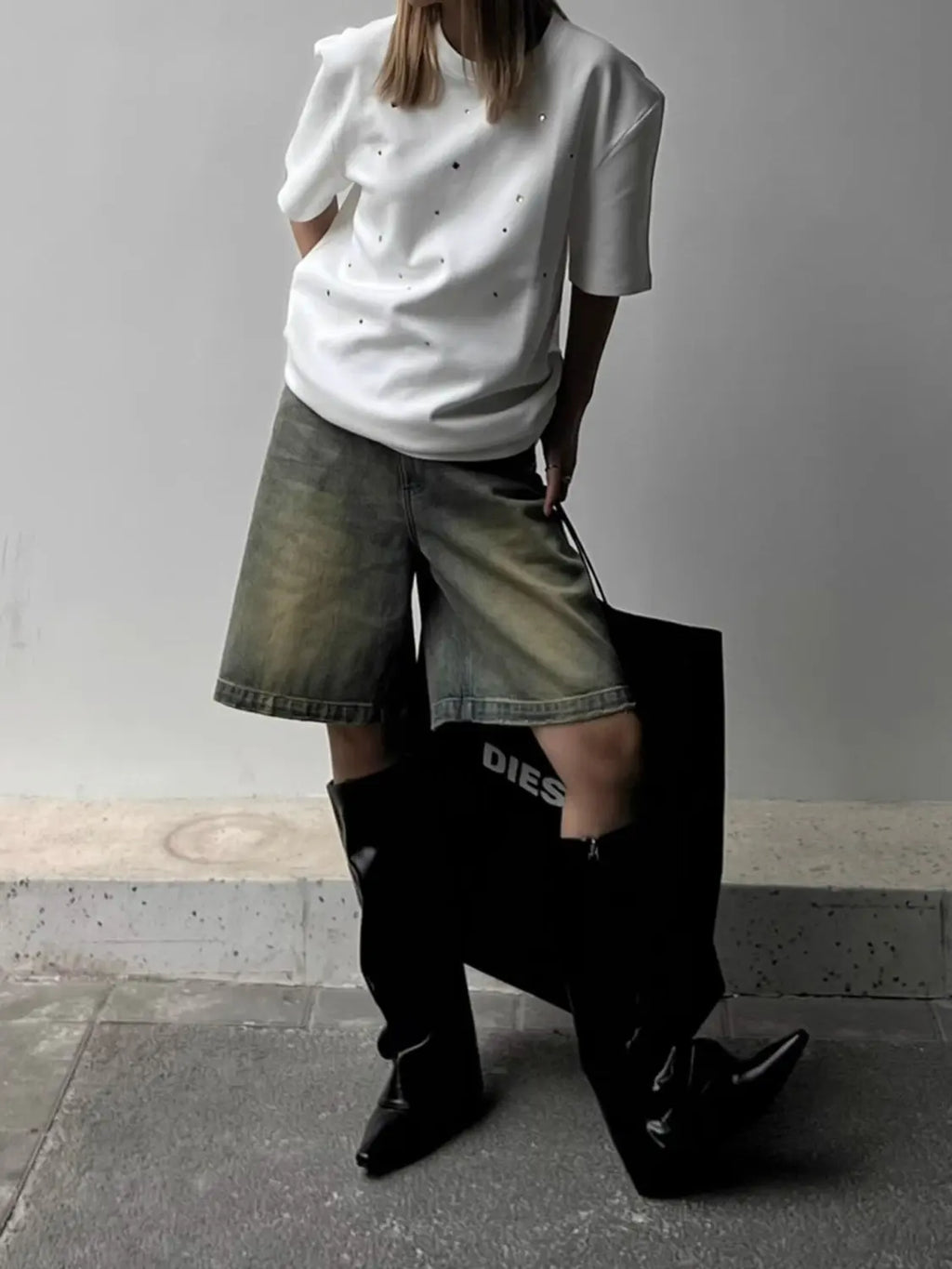 Relaxed Vintage Wash Denim Shorts