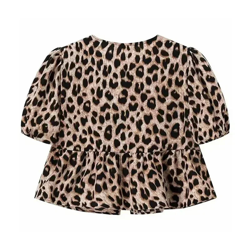 Leopard Peplum Top
