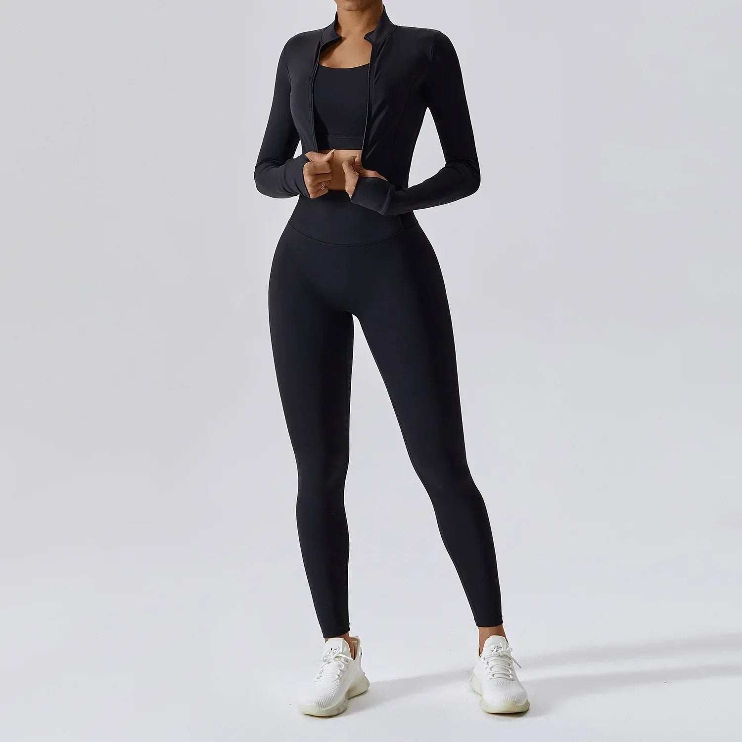 Cropped Vest Sports Bra Leggings Set