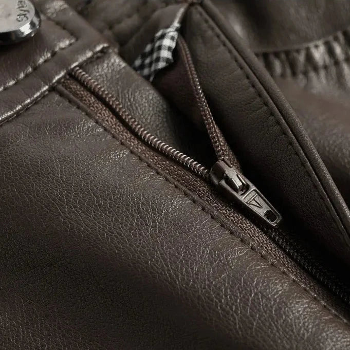 Faux Leather Wide Leg Trousers