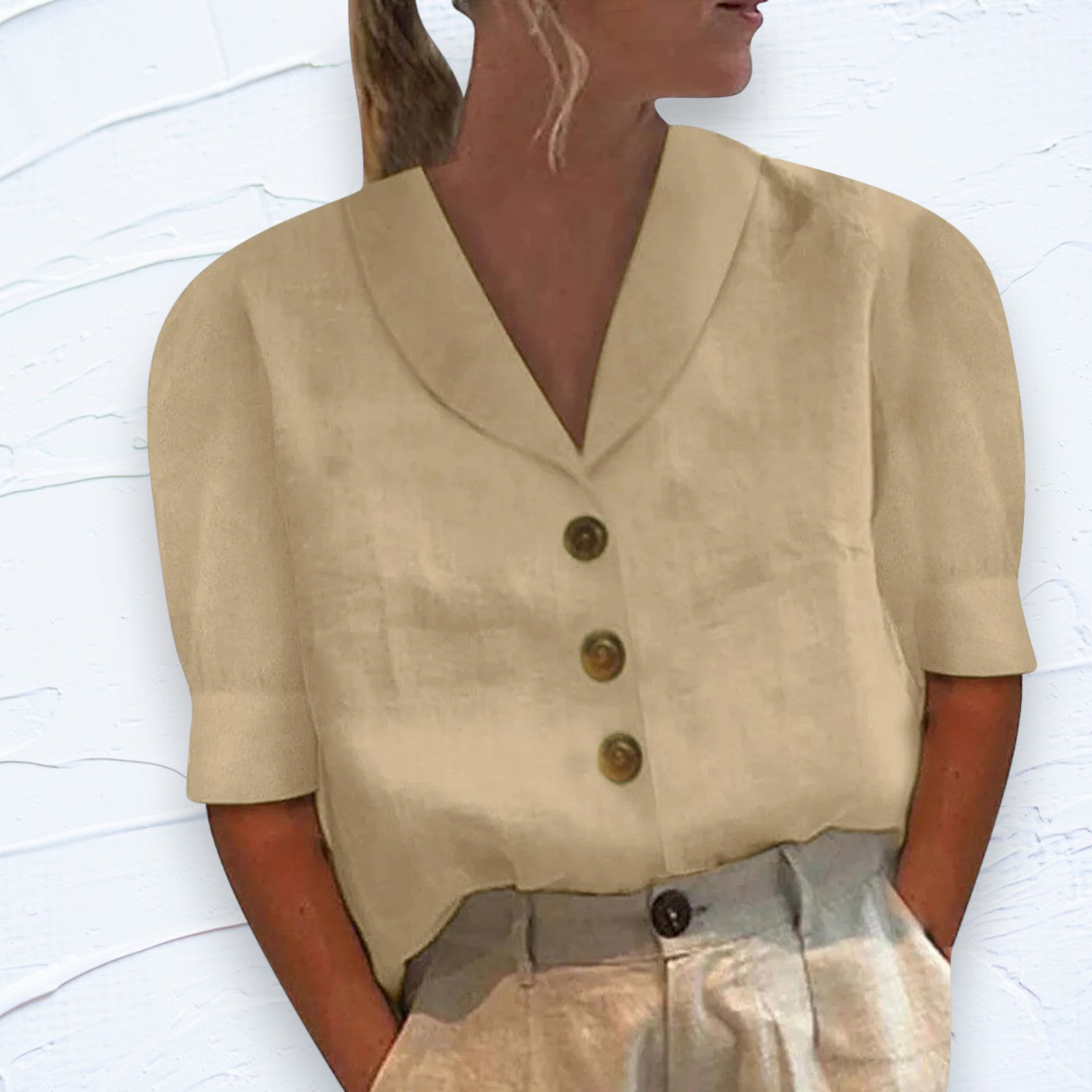 Relaxed Short Sleeve Blouse