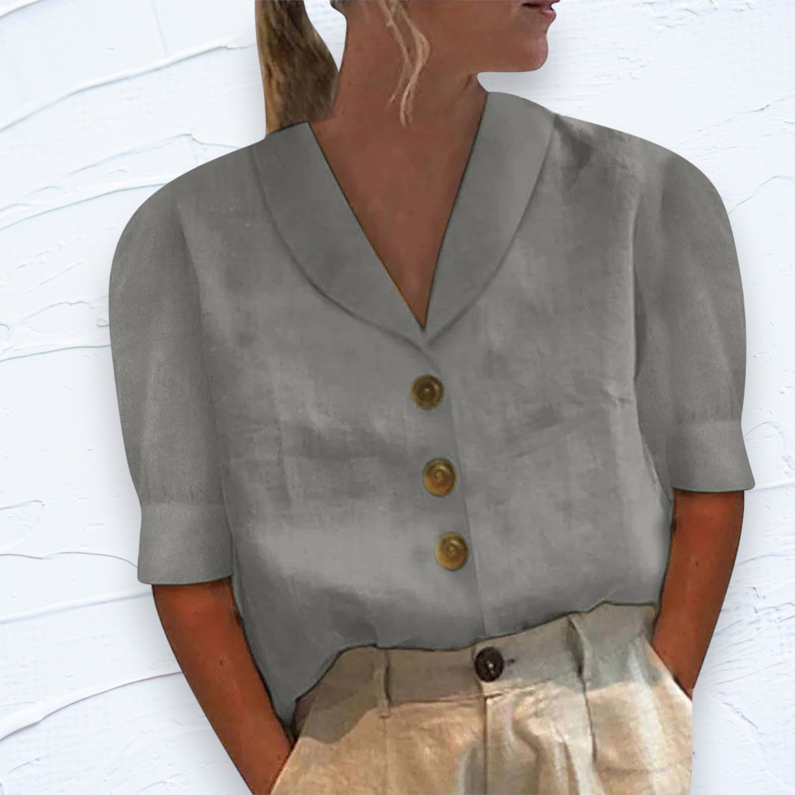 Relaxed Short Sleeve Blouse