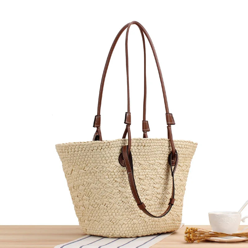 Summer Raffia Tote Bag