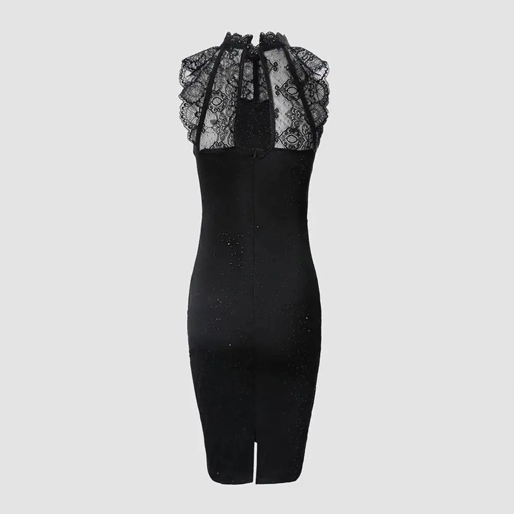 Party Glitter Lace Midi Dress