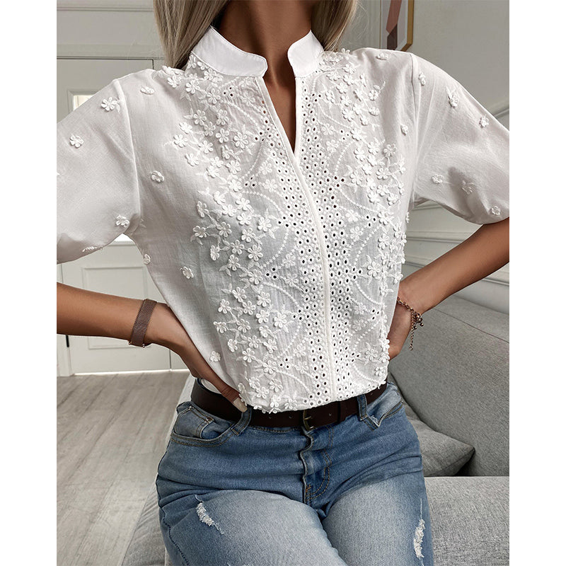 Floral Eyelet Blouse