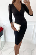 Ruched Bodycon Midi Dress