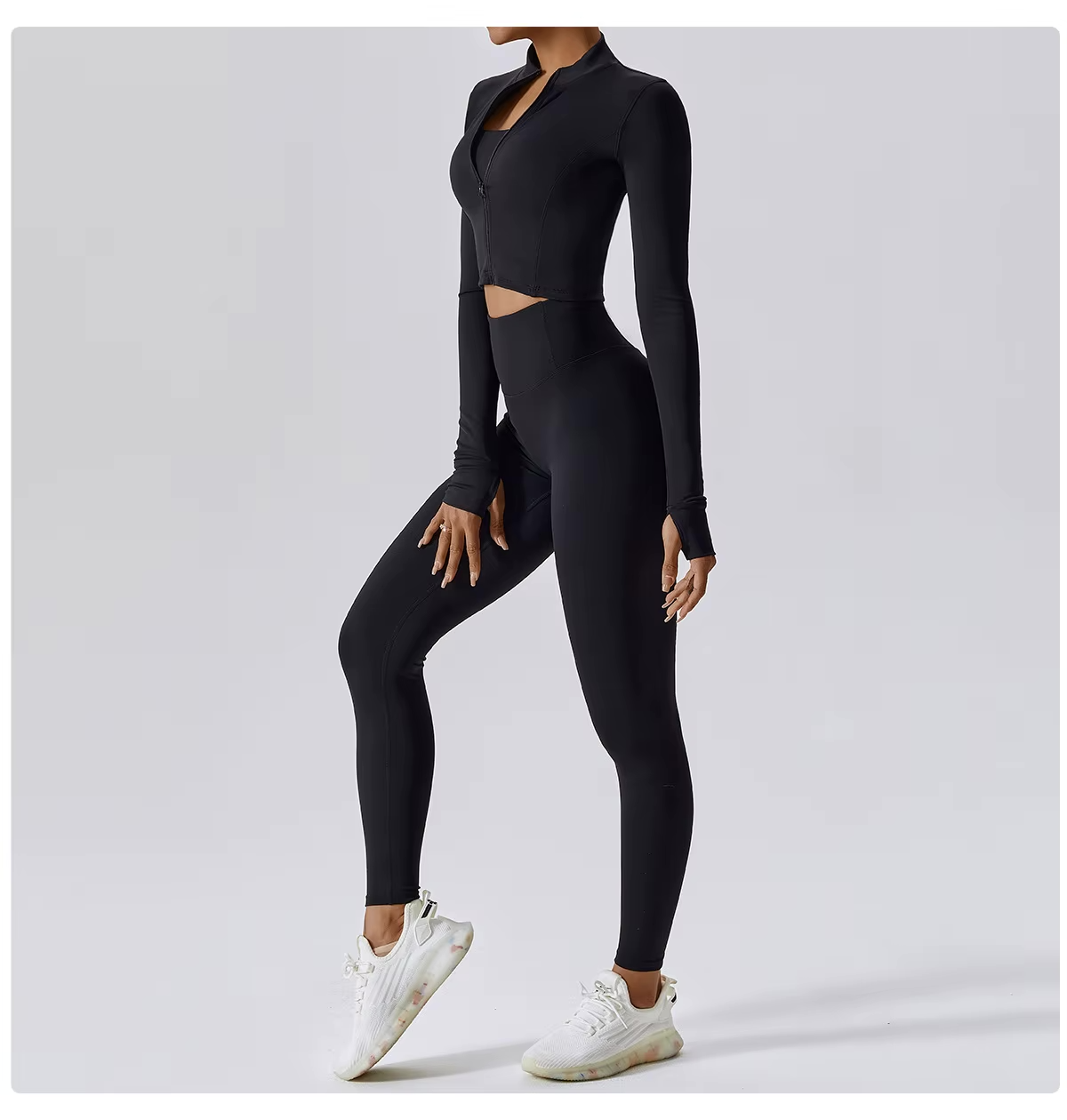 Cropped Vest Sports Bra Leggings Set